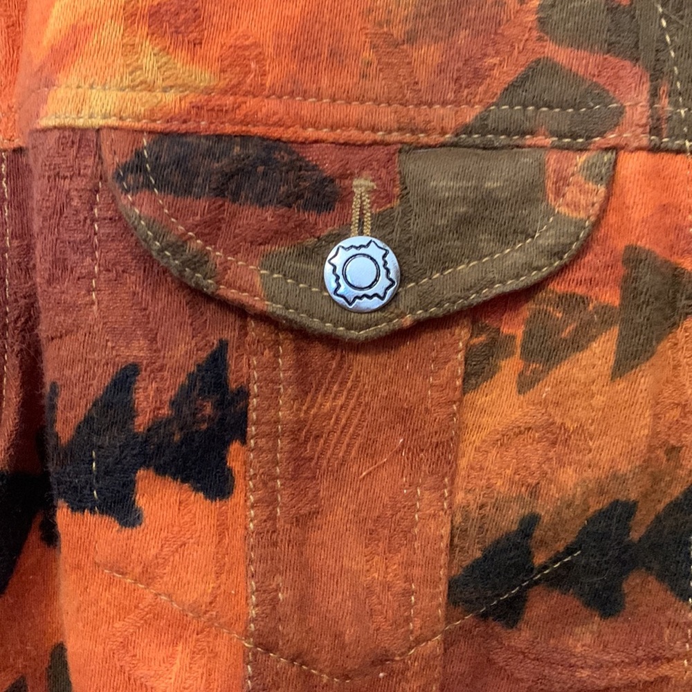 Chico’s Size 1 Jacket Orange Multicolored - Picture 2 of 7